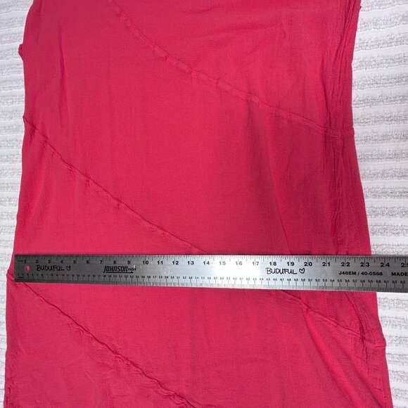 Gauzey Women's V-Neck Sleeveless Asymmetric V. Joyce Dress Pink Size Large New - Picture 9 of 10